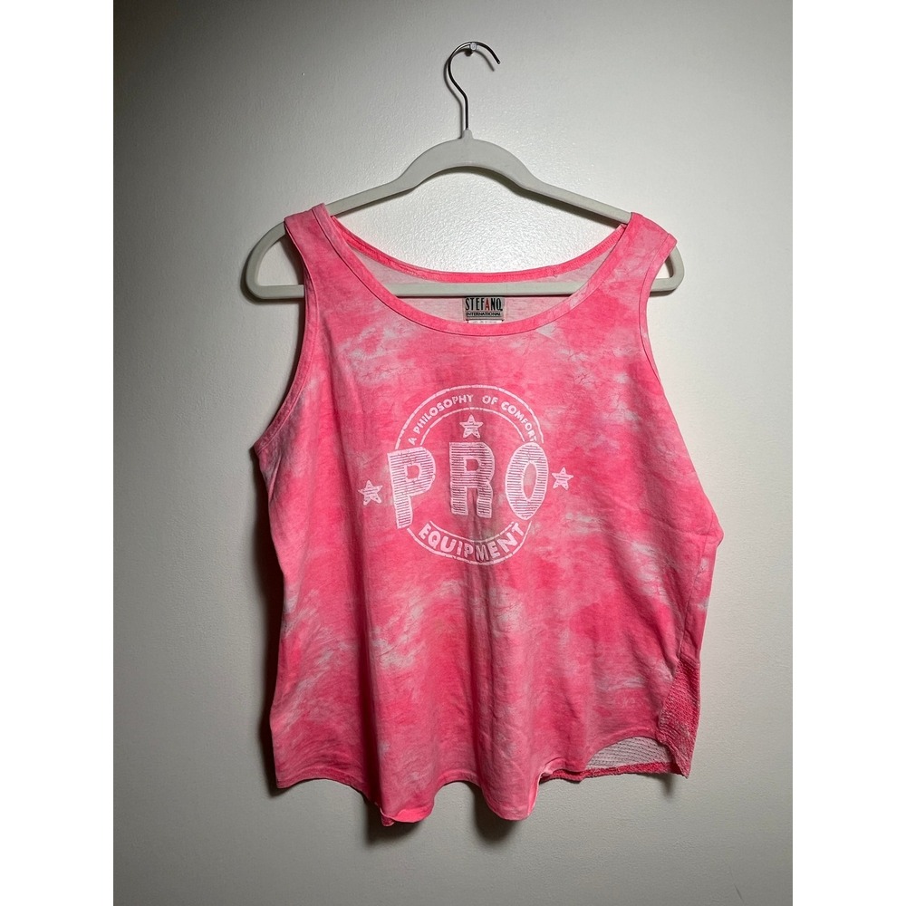 Stefano International Pink Tie Dye PRO Equipment Tank Top Scoop Neck Sleeveless